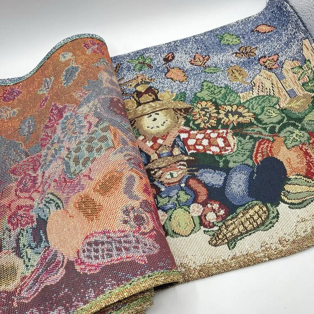 Vintage Tapestry Cotton Happy Harvest Placemats - Set Of 6